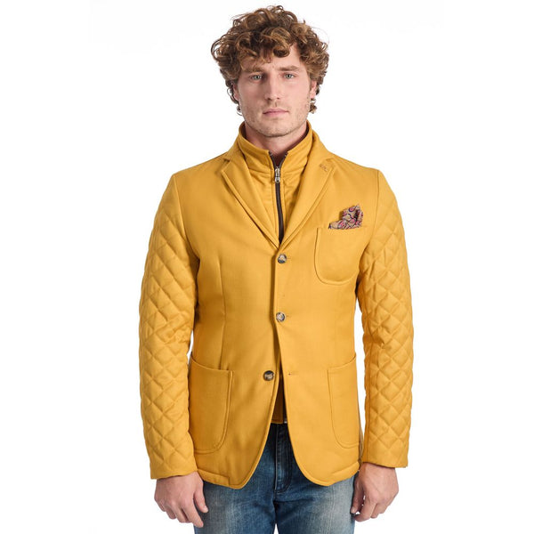 Yellow Polyester Jacket Roberto Pepe Luxury