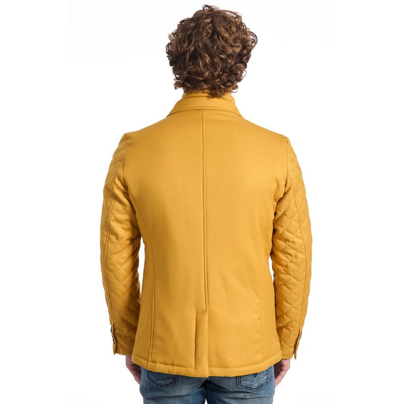 Yellow Polyester Jacket Roberto Pepe Luxury