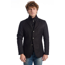 Black Polyester Jacket Roberto Pepe Luxury