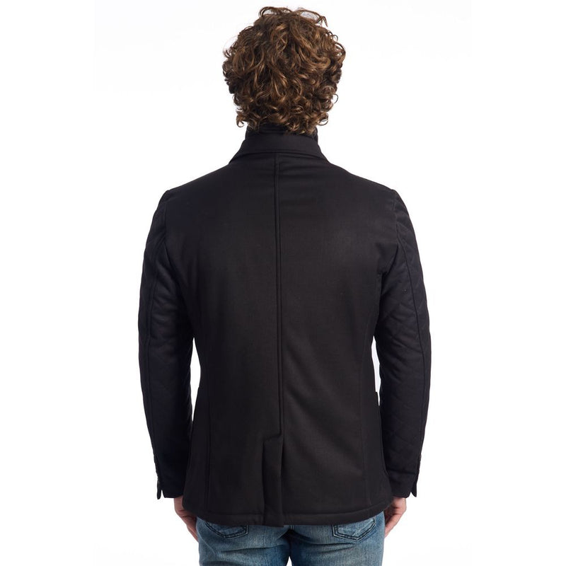 Black Polyester Jacket Roberto Pepe Luxury