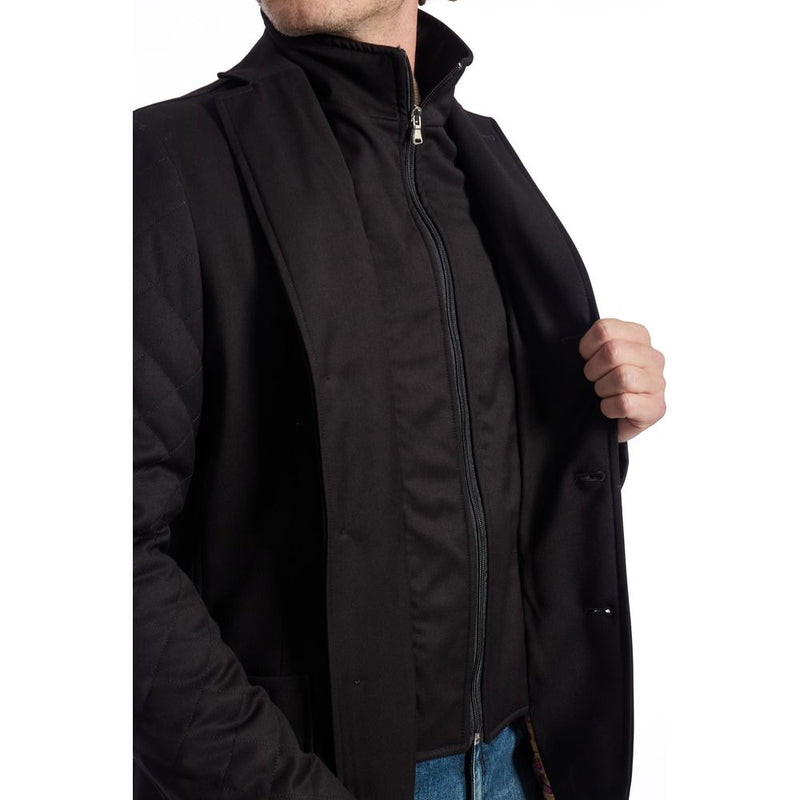 Black Polyester Jacket Roberto Pepe Luxury