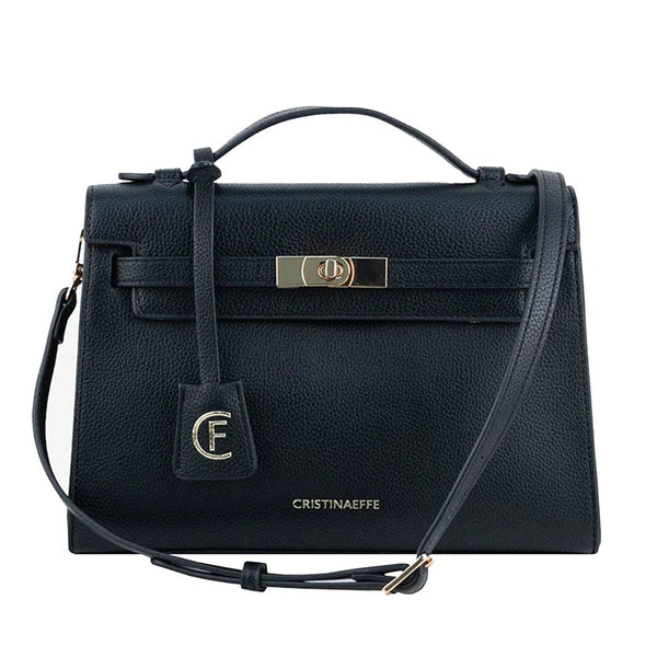 Black Artificial Leather Crossbody Bag CRISTINAEFFE