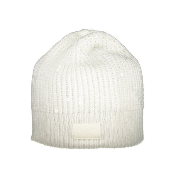 White Polyester Hat Guess Jeans