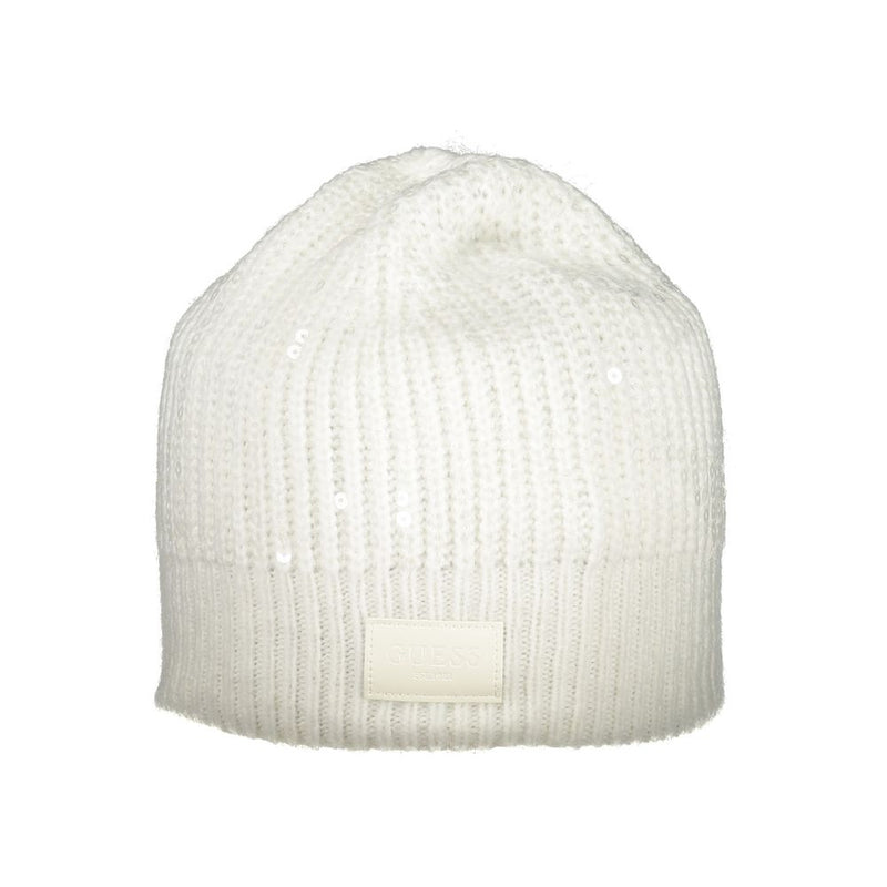 White Polyester Hat Guess Jeans