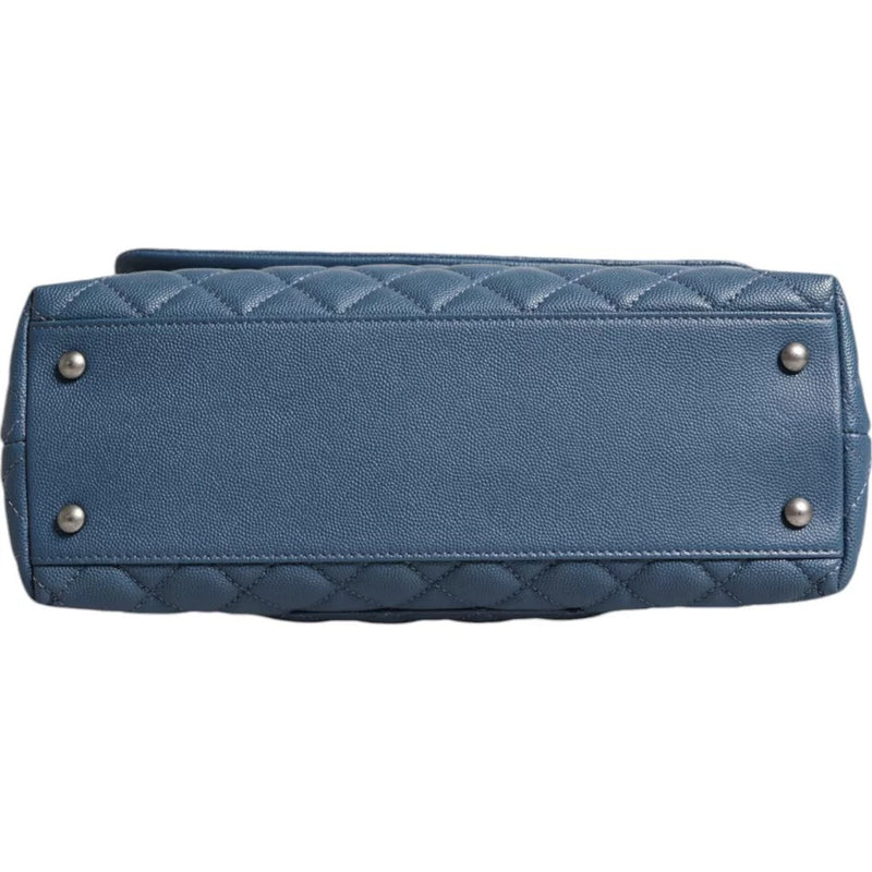 Dark Blue Flap Top Medium Coco Handle Bag Chanel