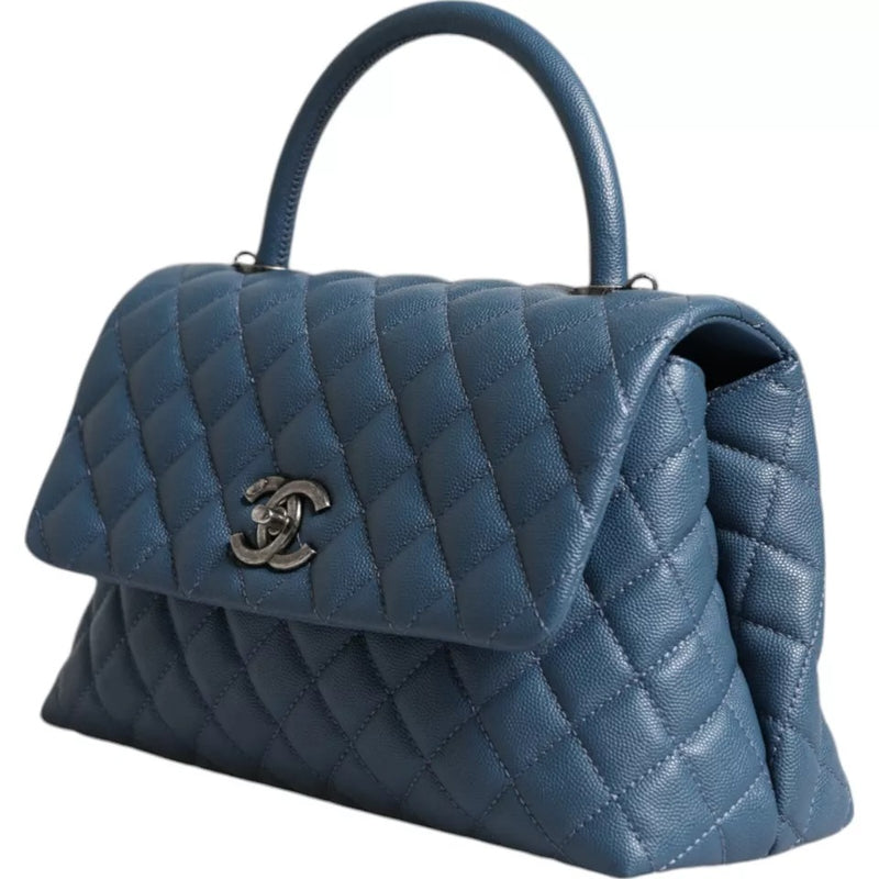 Dark Blue Flap Top Medium Coco Handle Bag Chanel