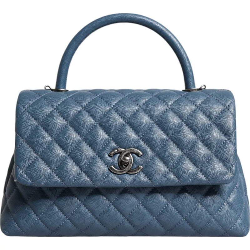 Dark Blue Flap Top Medium Coco Handle Bag Chanel