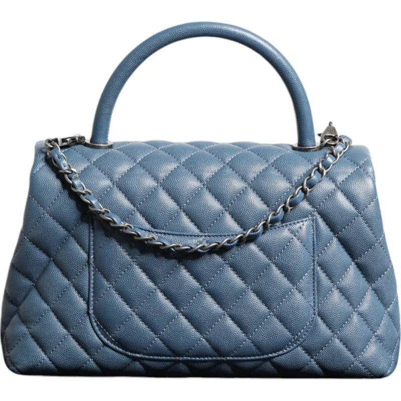 Dark Blue Flap Top Medium Coco Handle Bag Chanel