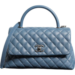 Dark Blue Flap Top Medium Coco Handle Bag Chanel