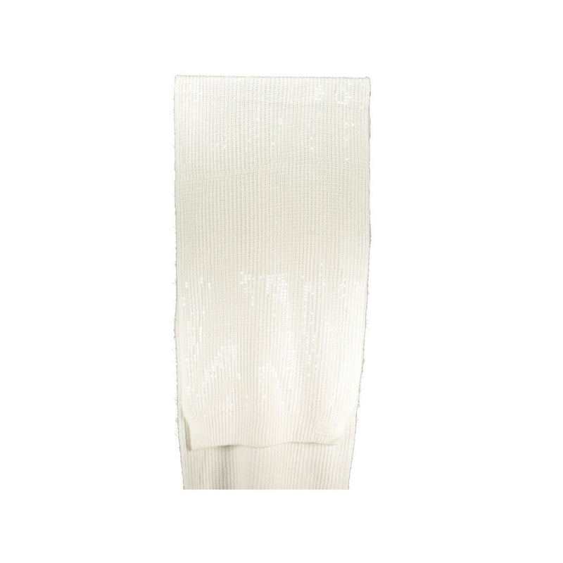 White Polyester Scarf Guess Jeans