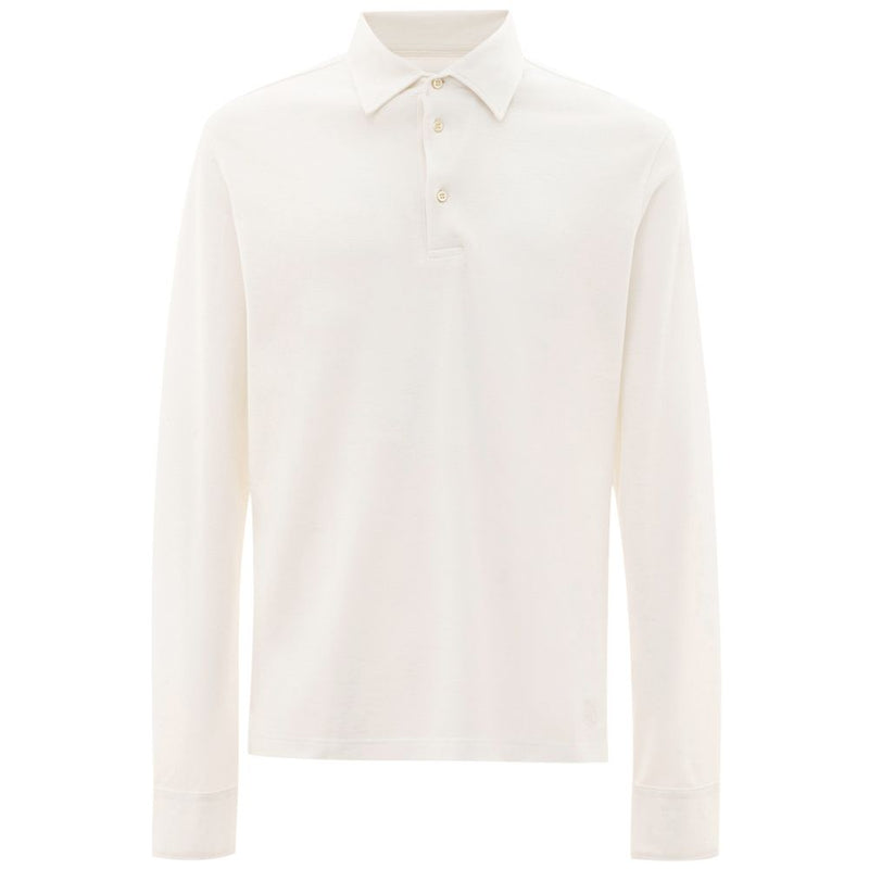 White Cotton Polo Shirt Corneliani