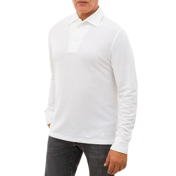 White Cotton Polo Shirt Corneliani