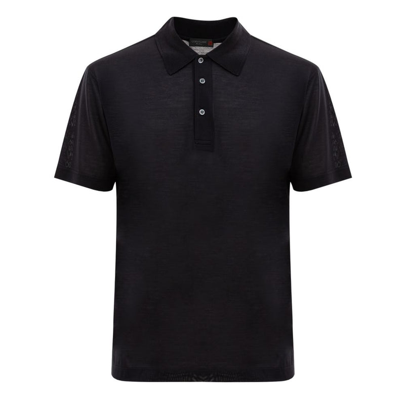 Black Silk Polo Shirt Corneliani