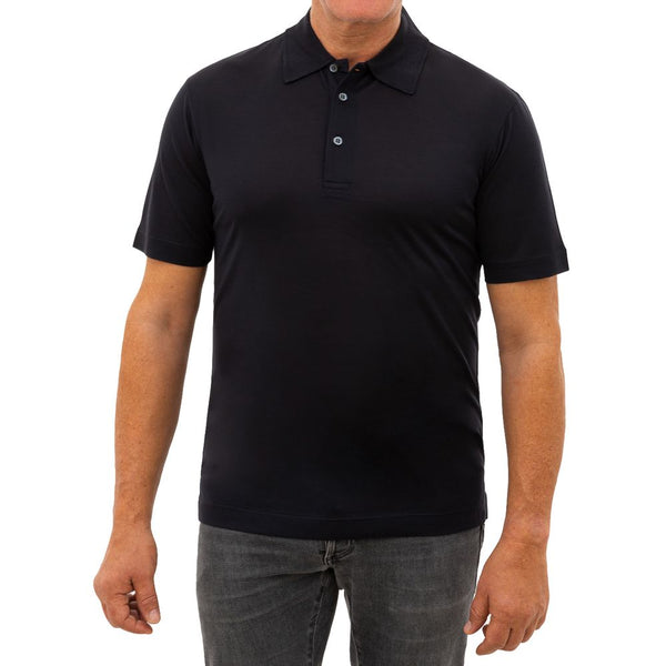 Black Silk Polo Shirt Corneliani