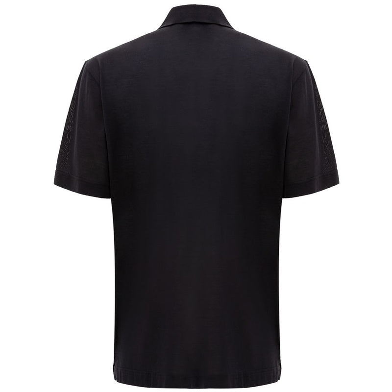 Black Silk Polo Shirt Corneliani