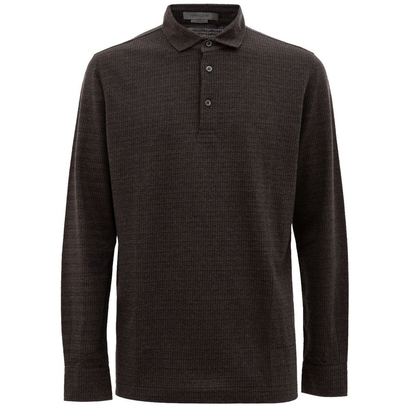 Brown Cotton Polo Shirt Corneliani