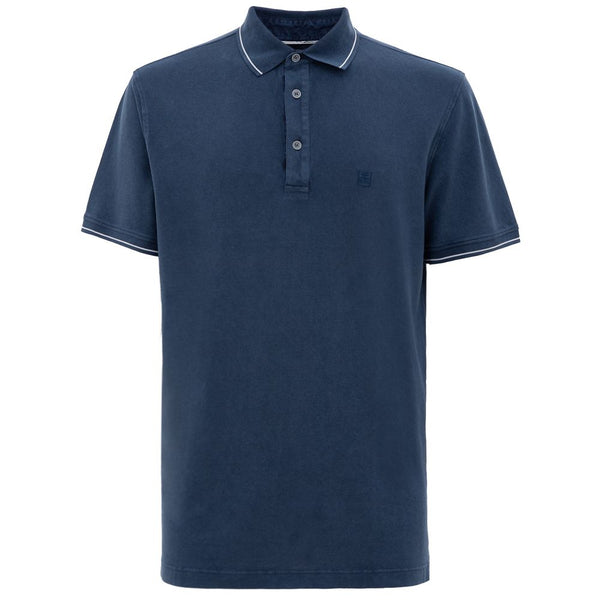 Navy Blue Cotton Polo Shirt Corneliani