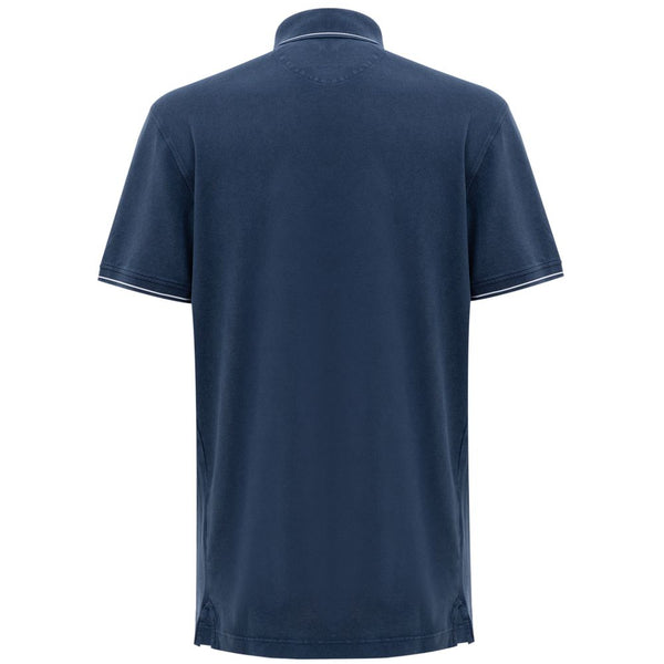 Navy Blue Cotton Polo Shirt Corneliani