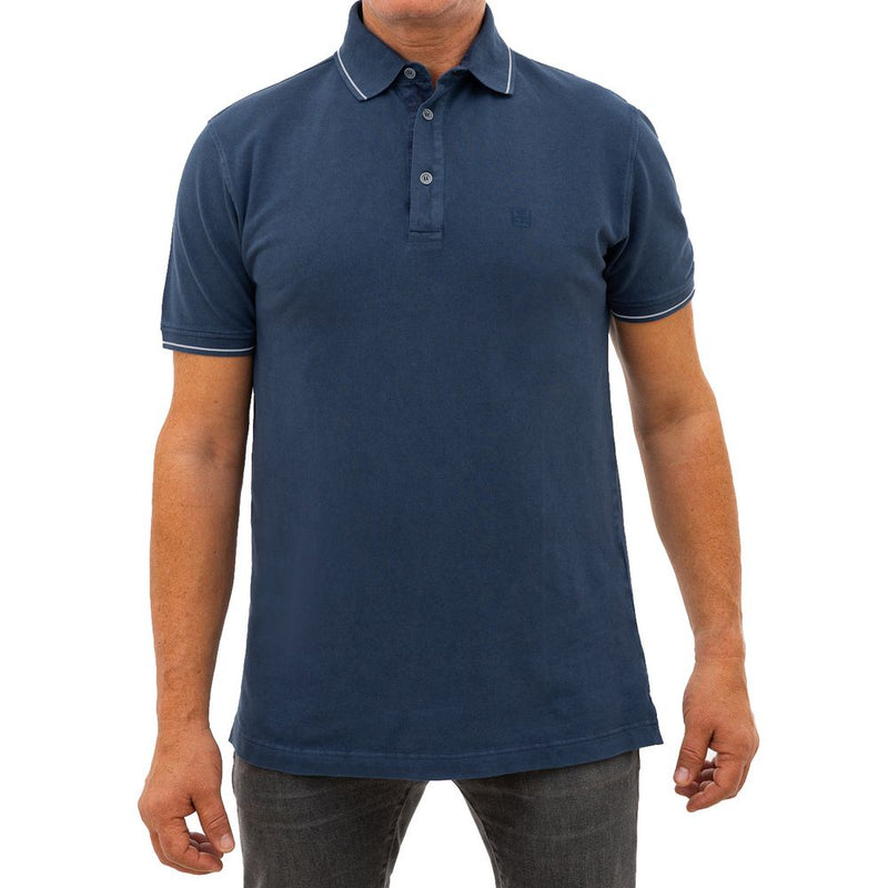 Navy Blue Cotton Polo Shirt Corneliani