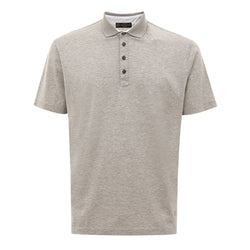 Gray Cotton Polo Shirt Corneliani