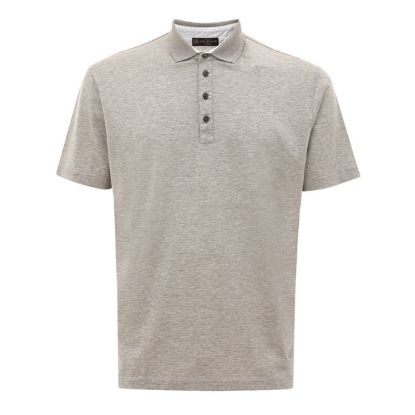 Gray Cotton Polo Shirt Corneliani