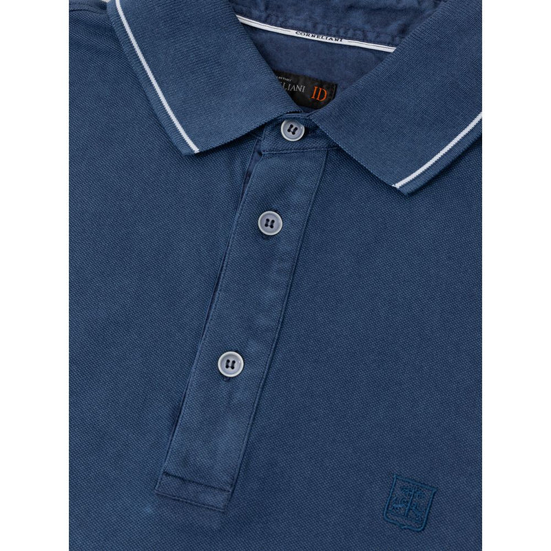 Navy Blue Cotton Polo Shirt Corneliani