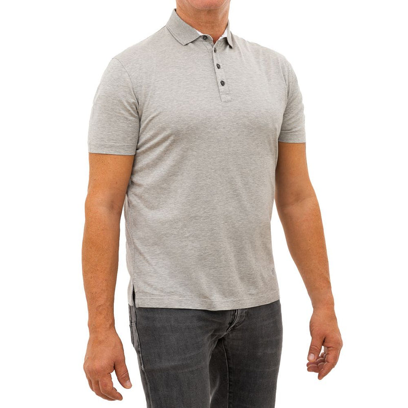 Gray Cotton Polo Shirt Corneliani