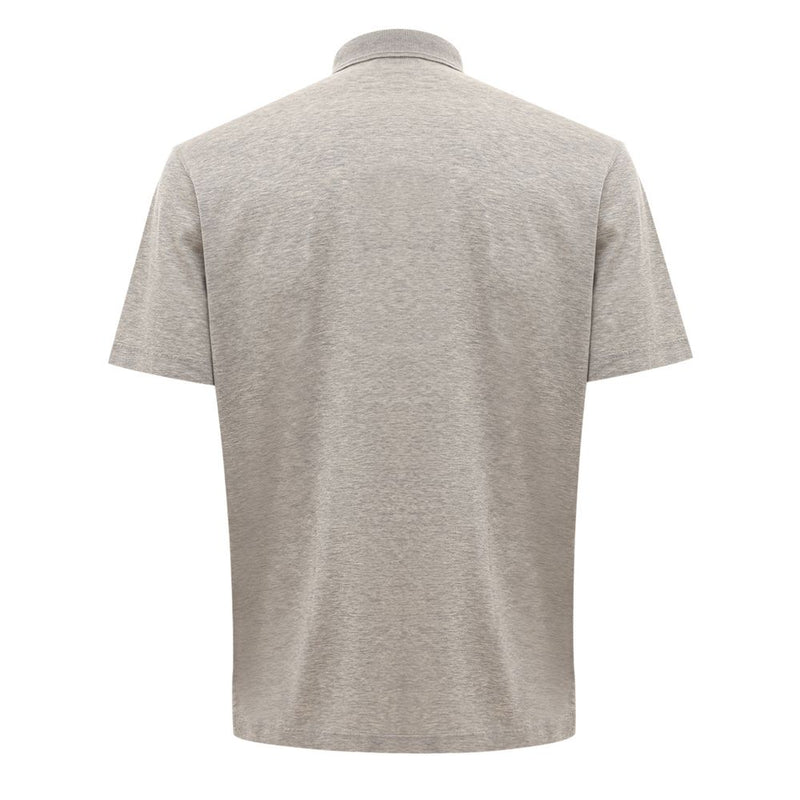 Gray Cotton Polo Shirt Corneliani