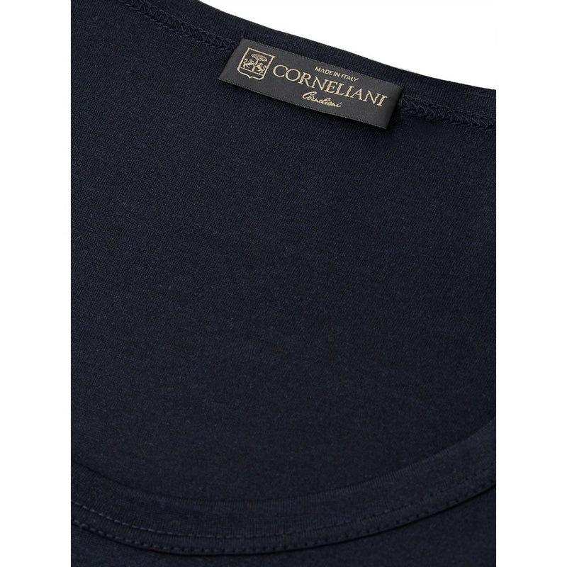 Blue Silk T-Shirt Corneliani