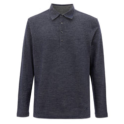 Blue Wool Polo Shirt Corneliani