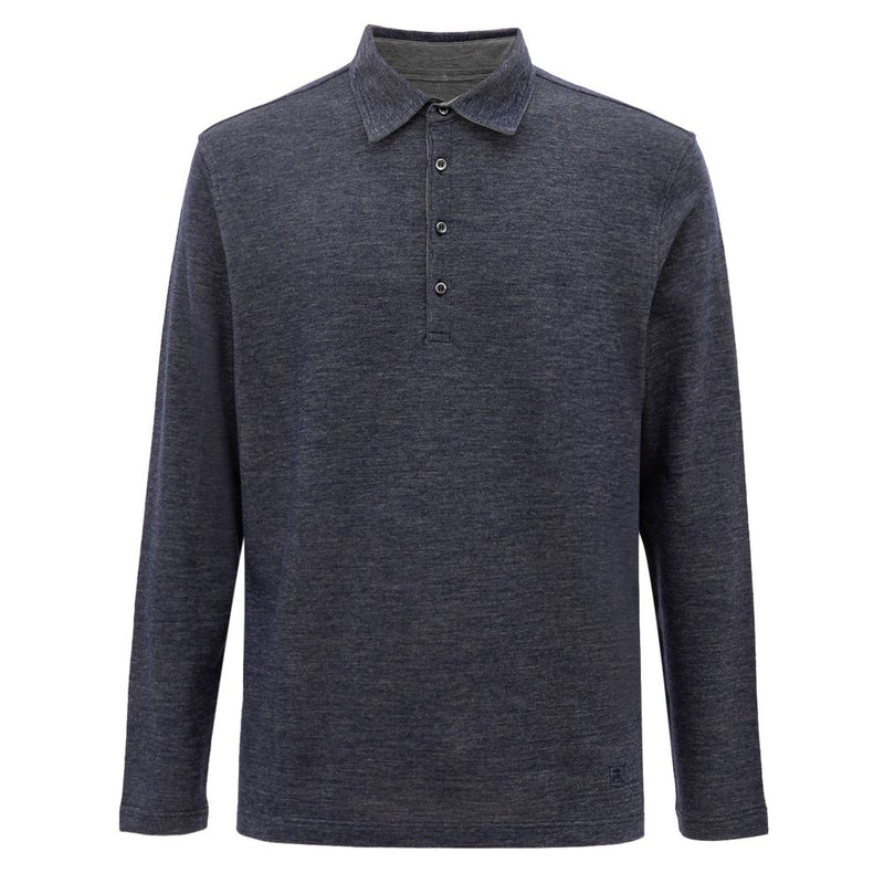 Blue Wool Polo Shirt Corneliani