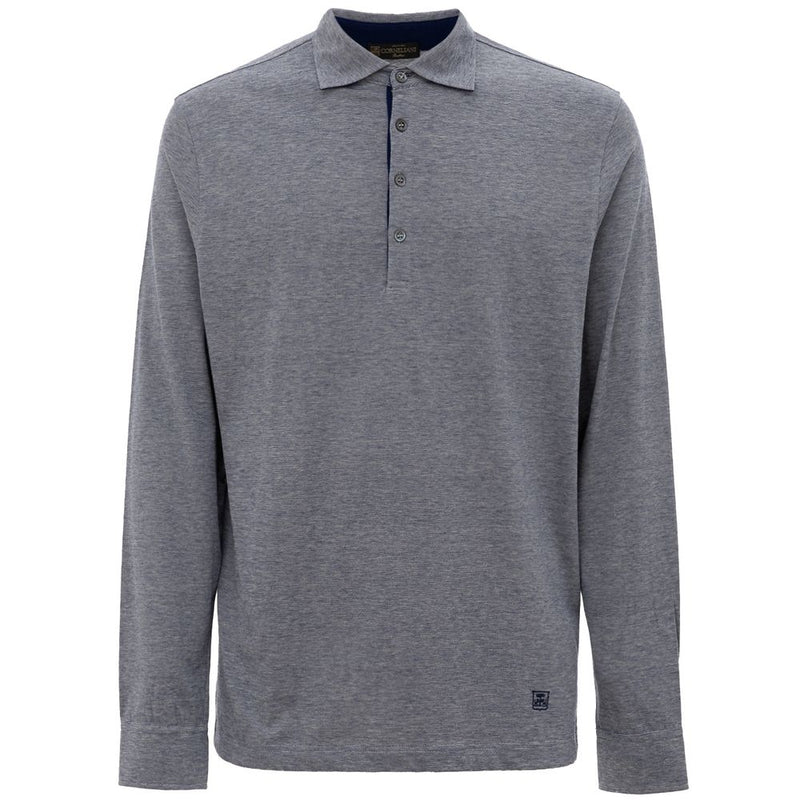 Gray Cotton Polo Shirt Corneliani