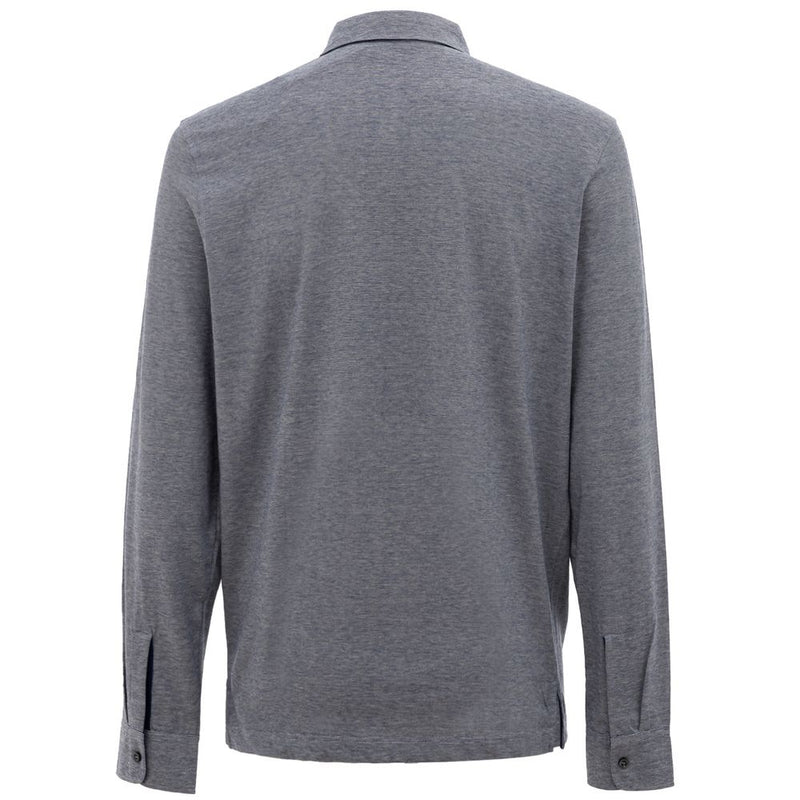 Gray Cotton Polo Shirt Corneliani