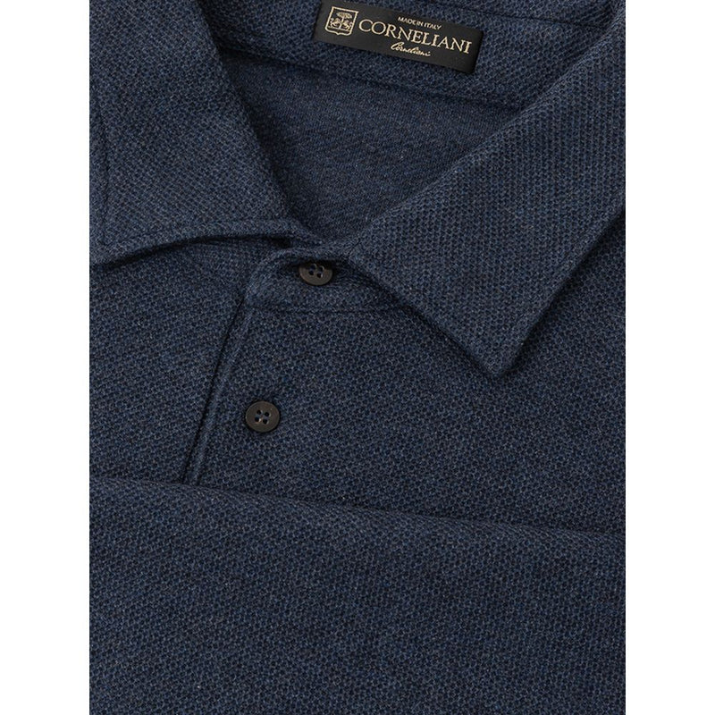 Blue Cotton Polo Shirt Corneliani