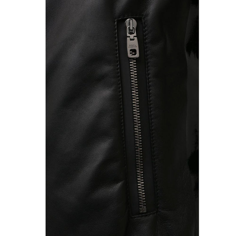 Black Leather Di Lambskin Jacket Dolce & Gabbana