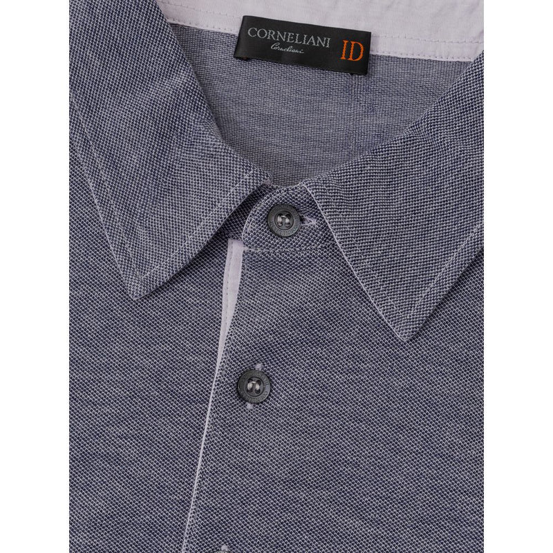 Blue Cotton Polo Shirt Corneliani