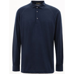 Blue Wool Vergine Polo Shirt Corneliani