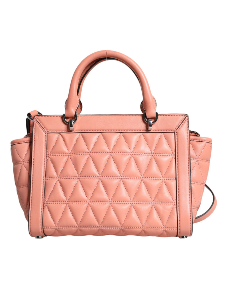 Peach Quilted Leather Logo Crossbody VIVIANNE Messenger Bag Michael Kors