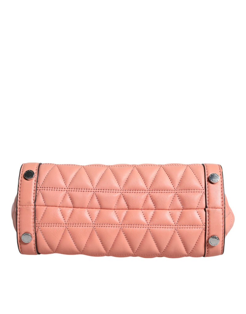 Peach Quilted Leather Logo Crossbody VIVIANNE Messenger Bag Michael Kors