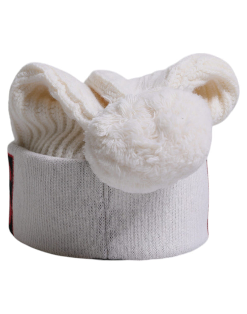 White Wool Fur Ball Princess Winter Hat Dolce & Gabbana