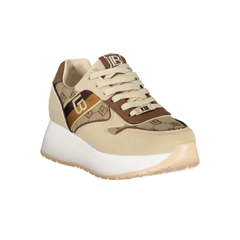 Beige Polyester Sneaker Laura Biagiotti