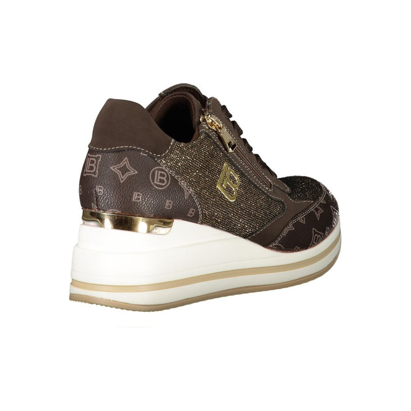 Brown Polyester Sneaker Laura Biagiotti