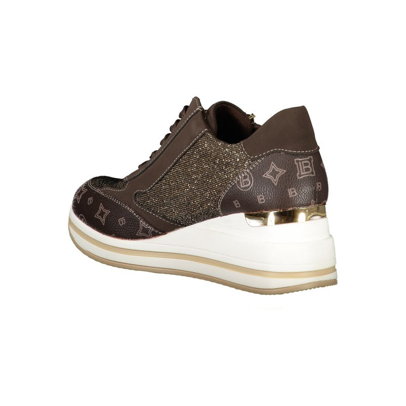 Brown Polyester Sneaker Laura Biagiotti