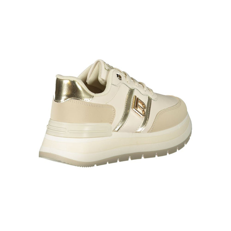 Beige Polyester Sneaker Laura Biagiotti