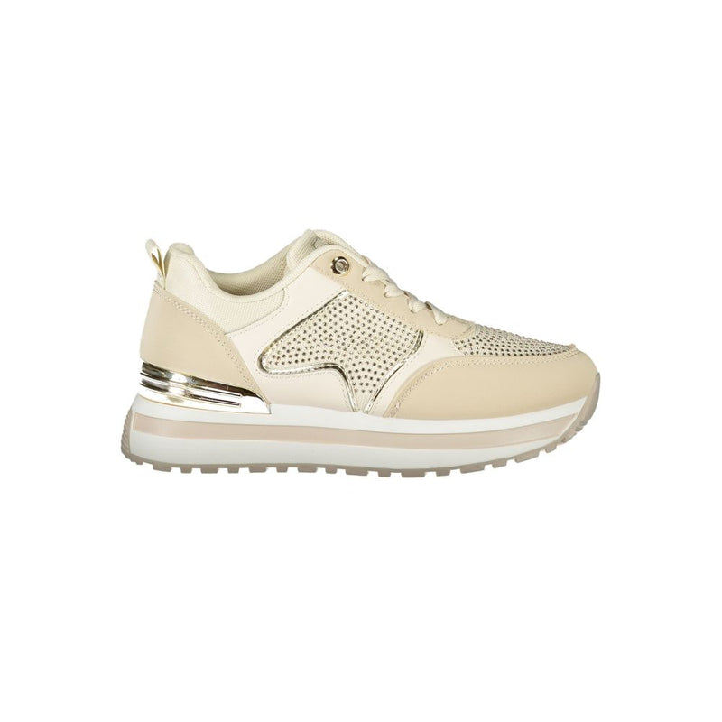 Beige Polyester Sneaker Laura Biagiotti