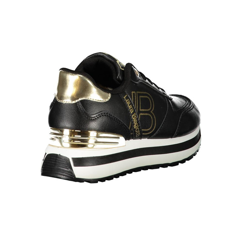 Black Polyester Sneaker Laura Biagiotti