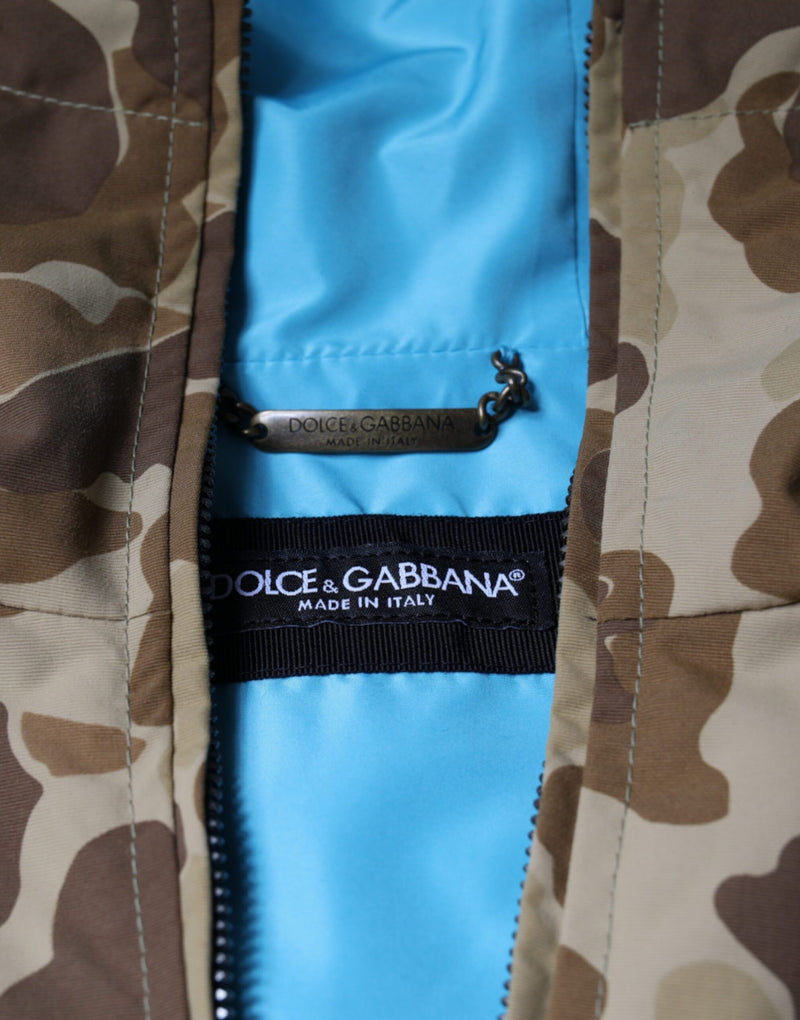 Brown Camouflage Hooded Pullover Jacket Dolce & Gabbana