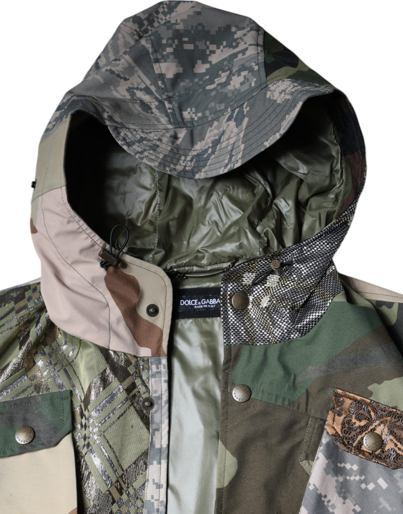 Multicolor Patchwork Hooded Vest Jacket Dolce & Gabbana