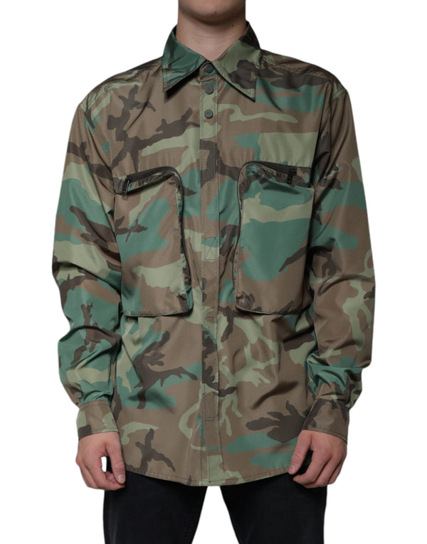 Multicolor Camouflage Button Down Shirt Dolce & Gabbana