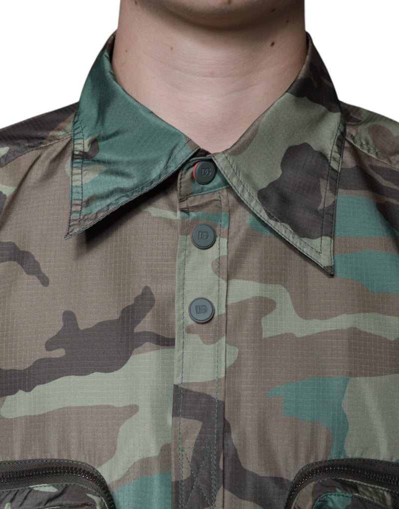 Multicolor Camouflage Button Down Shirt Dolce & Gabbana